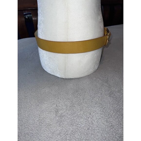 COLDWATER CREEK Women's Wide Gold Buckle Vivid Leather Belt Burnt Gold - Picture 5 of 11